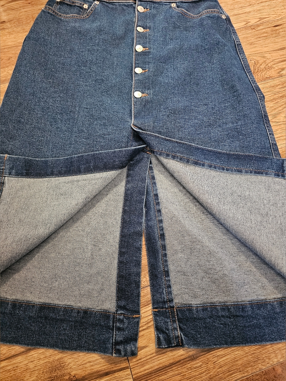 Joe Fresh Button-Front Denim Midi Skirt - Picture 3 of 6